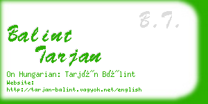 balint tarjan business card